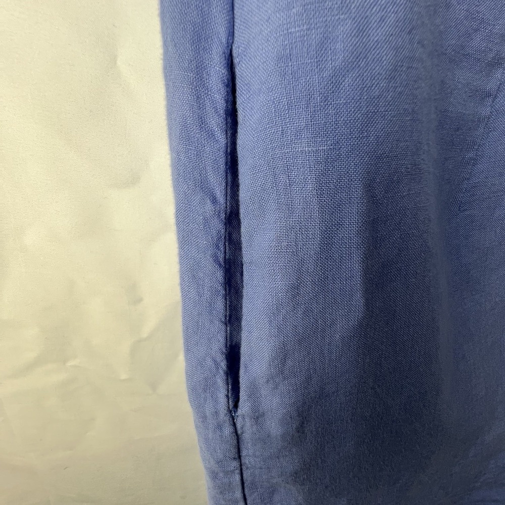L.L.Bean‎ Womens Blue 100% Linen Sleeveless Shirt Dress Size 10 Reg Effortless - Picture 5 of 13